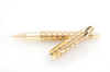 Checker Pattern Gold Plated Roller Ball Pen With Matching Cap